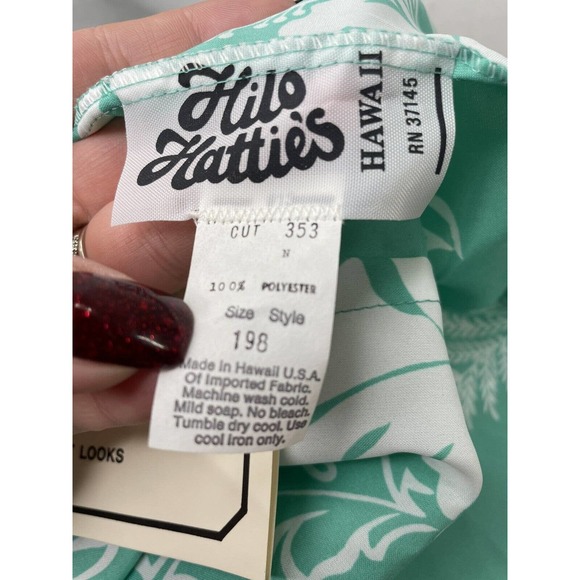Vintage 70s - Hilo Hatties Pareau Mint Hibiscus Floral Dress - Original New Tags - Picture 2 of 15